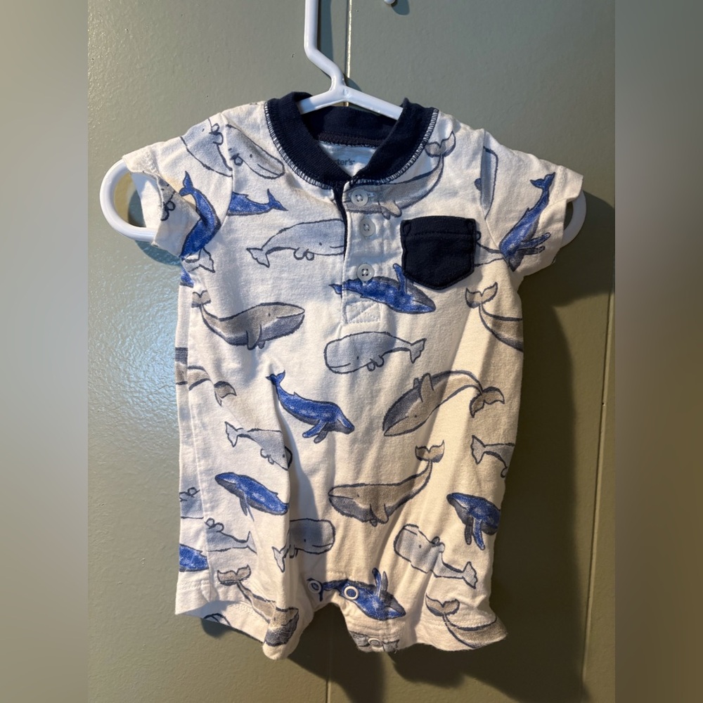 Carter's Navy and White Baby Onesie